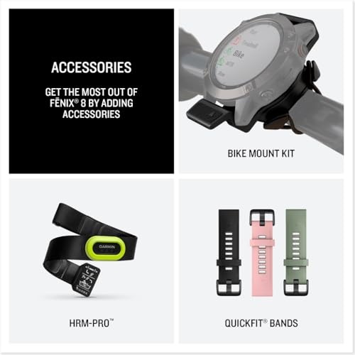 Garmin Fenix 8 47mm AMOLED GPS Watch GPS Watches Slate Gray with Black Silicone Band thumbnail