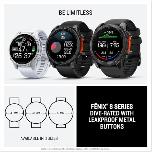 Garmin Fenix 8 47mm AMOLED GPS Watch GPS Watches Slate Gray with Black Silicone Band thumbnail