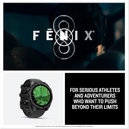 Garmin Fenix 8 47mm AMOLED GPS Watch GPS Watches Slate Gray with Black Silicone Band thumbnail
