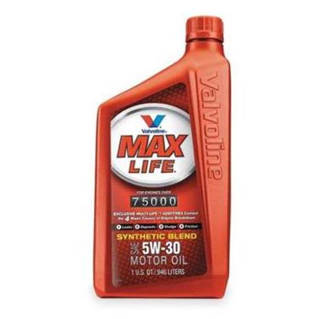 Valvoline VV1556 1 Qt. 5W-30 Synthetic Blend Motor Oil - High Mileage with MaxLife Technology - Case of 6