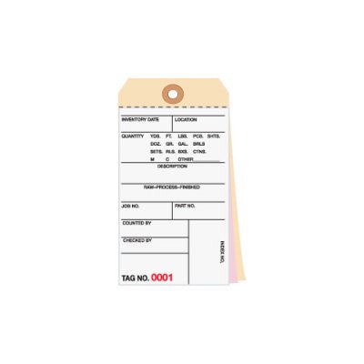 Global Industrial 3-Part Carbonless Inventory Tag, 5500-5999, #8, 6-1/4