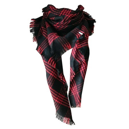 GWAABD Scarf for Women Classic Imitation Cashmere Scarves Multicolor Plaid Triangle Scarf Wraps Neck Warm Retro Bohemian Shawls Lattice Blanket Pashmi