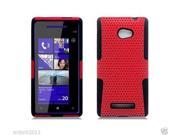 HTC Windows Phone 8X 6990 Hybrid Case Skin Cover Accessory Red Black