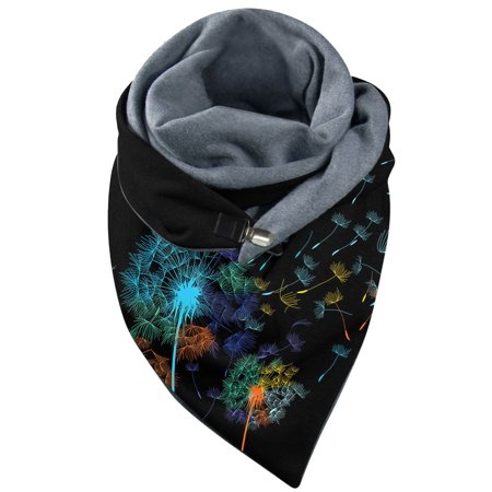 GWAABD Winter Scarves for Women Cold Weather Neck Triangular Scarf Dandelion Graphic Print Double-Layer Shawls Wraps Short Soft Winter Warm Scarves wi
