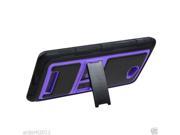 HTC Windows Phone 8X 6990 Hybrid Case Gummy Cover W/ Stand Black Purple