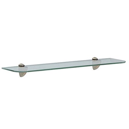 Shelf-Made KT-0134-624SN Glass Shelf Kit Satin Nickel 6-Inch by 24-Inch