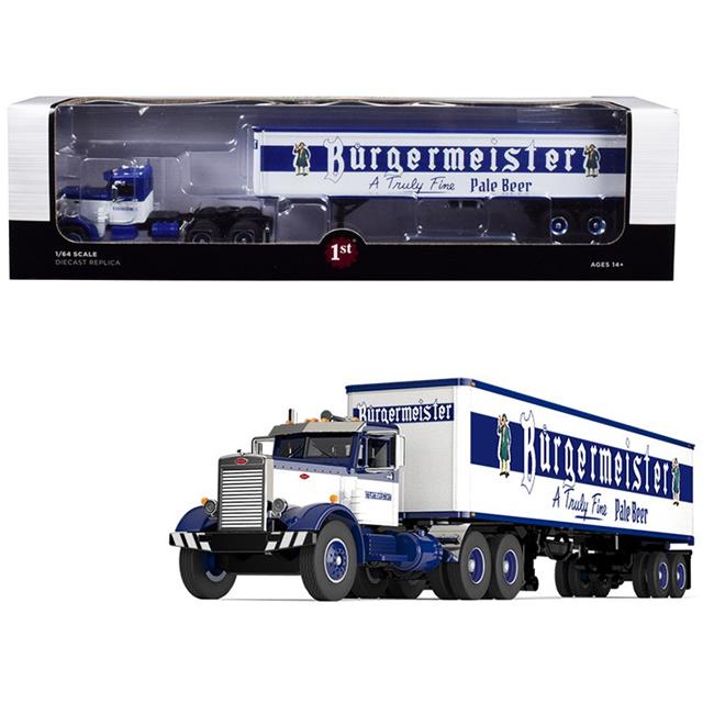 First Gear 1/64 Scale Diecast Collectible Burgermeister Peterbilt Model 351 Day-Cab with 40' Vintage Trailer (60-0492)