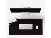 Large Extended Gaming Mouse Pad, 3mm Thick Water-Resistant Mouse Mat, Washable, Red Stitched Edges, Non-Slip Rubber Base Mats with Smooth Surface for