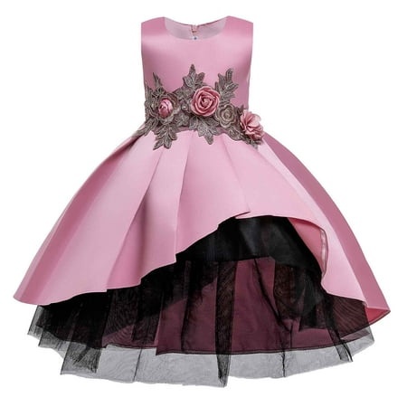 MHZLDYZ Tutu Dress for Girls Size 14-16 Girls Red Dress New Children S Clothing Girl Flower Girl Dress Princess Dress Children S Piano Performance Chi