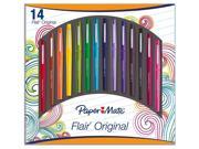 Paper Mate Flair Felt Tip Pens, Medium Point (0.7mm), Assorted Colors, 14 Count