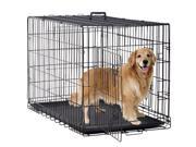 New Dog Crate Cage Extra Folding Large Double Door Pet Crate W Divider & Tray 48inch