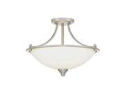 Millennium 7263-SN Three Light Semi-Flush Ceiling Mount Pwt, Nckl, B/S, Slvr.