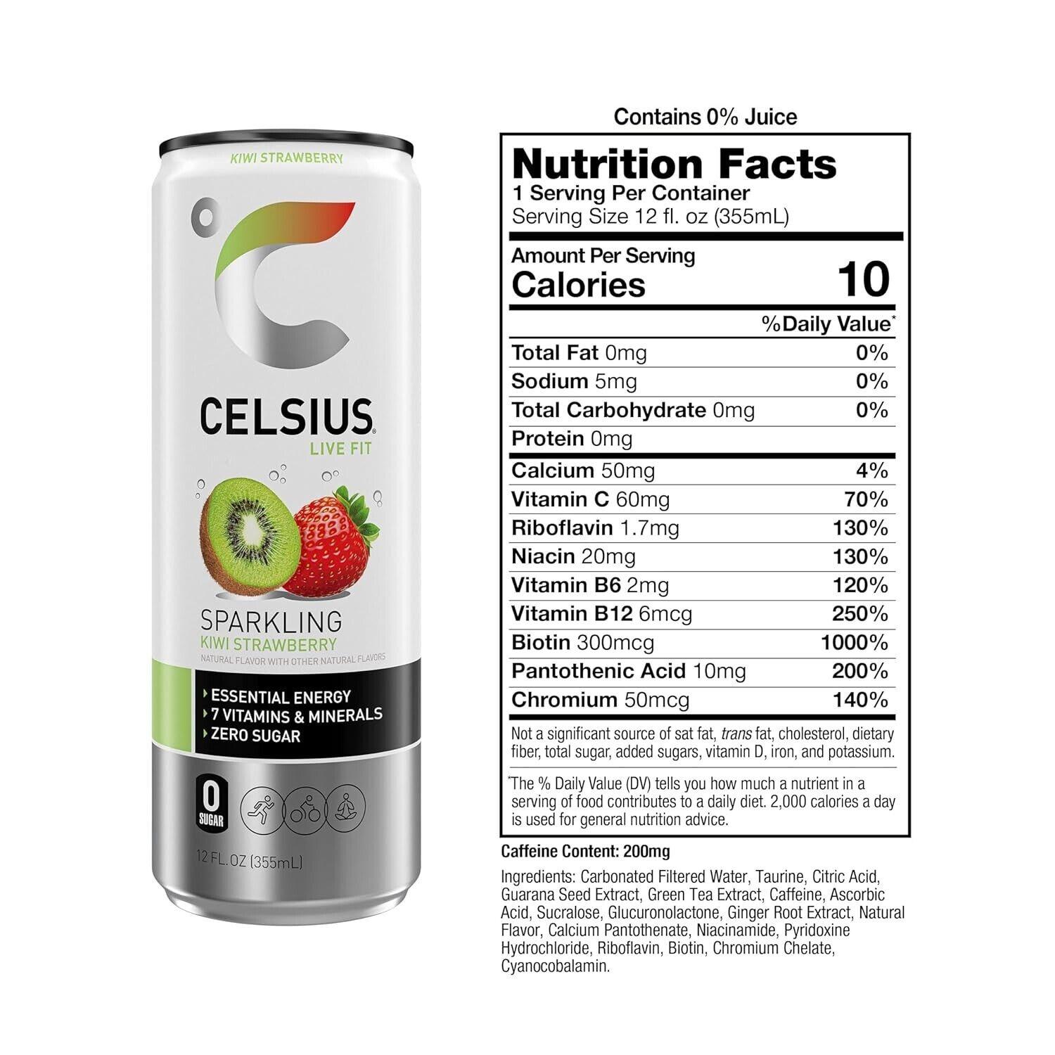 Sparkling Kiwi Strawberry, Functional Essential Energy Drink 12 Fl Oz (Pack of 1 thumbnail