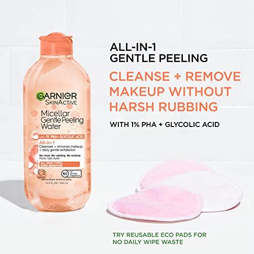 Garnier SkinActive Gentle Peeling Micellar Water with 1% PHA and Glycolic Acid, Face Exfoliant, Facial Cleanser and Makeup Remover, 2 Pack thumbnail