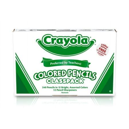 Crayola Colored Pencils Classpack (240 Ct)  Bulk Classroom Supplies  Colored Pencils for School  12 Assorted Colors  Nontoxic