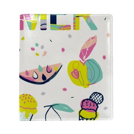 OWNTA Summer Ice Cream Pattern Premium PU Leather Book Protector: Stylish and Durable Book Covers for Checkbook  Notebooks  and More - 9.8x11 Inches