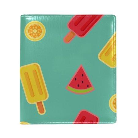 OWNTA Summer Ice Cream Watermelon Orange Pattern Premium PU Leather Book Protector: Stylish and Durable Book Covers for Checkbook  Notebooks  and More
