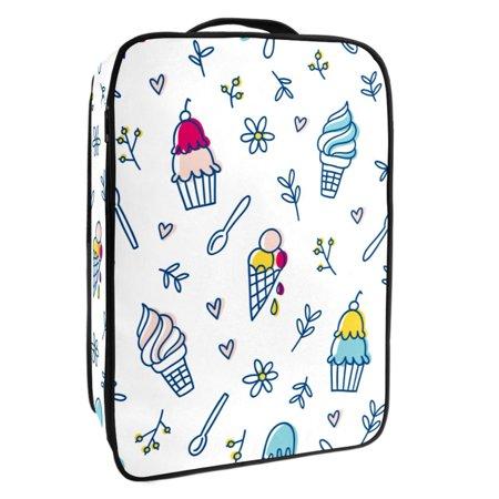 OWNTA Ice Cream Sweety Spoon Cute Pattern Premium Polyester Shoe Box - Durable 9x12in Storage Container - Organize Your Shoes Efficiently and Neatly