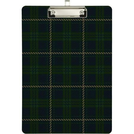 GZHJMY Green Navy Blue Flannel Buffalo Plaid Clipboards for Kids Student Women Men Letter Size Plastic Low Profile Clip  9 X 12.5 in  Silver Clip Whit