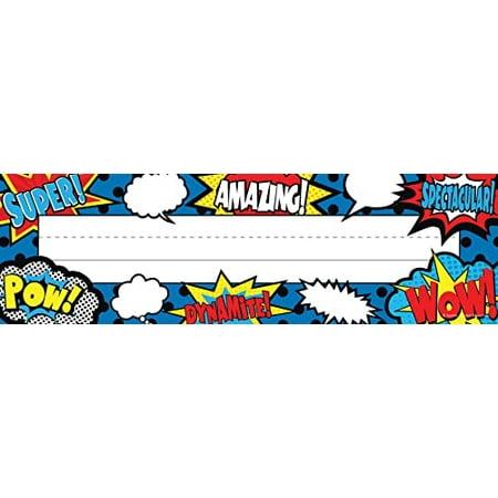 Teacher Created Resources Superhero Flat Name Plates (5588)  11-1/2  X 3-1/2