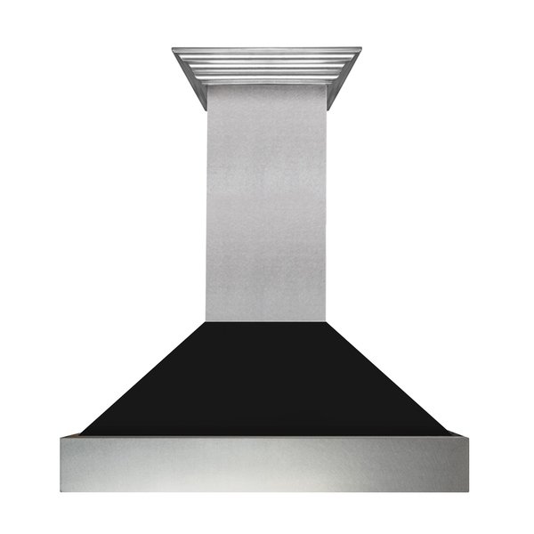ZLINE 8654-42 280 - 700 CFM 42 Inch Wide Wall Mounted Range Hood with Stainless Steel Baffle Filters Black Matte Cooking Appliances Range Hoods Wall