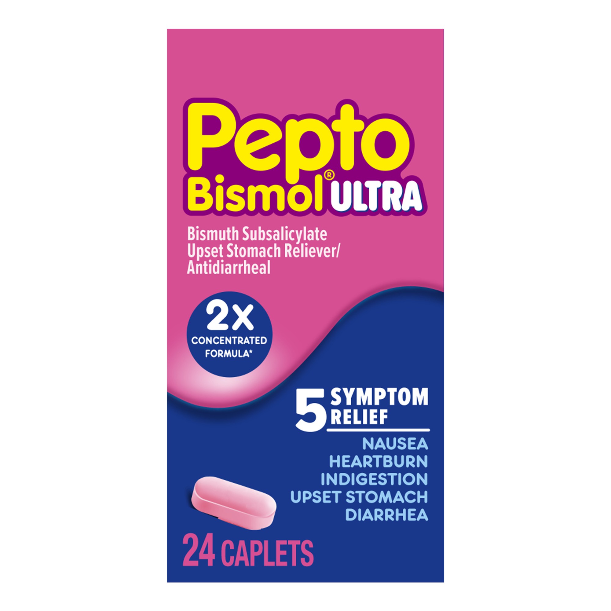 Pepto Bismol - Ultra 5 Sypmtom Relief -24 Caplets