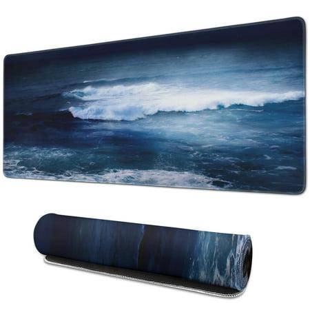 Moon Ocean Large Mouse Pad – XXL Extended Gaming Desk Mat with Non-Slip Base  Stitched Edges – Perfect for Computer  Office  Keyboard  Laptop – 