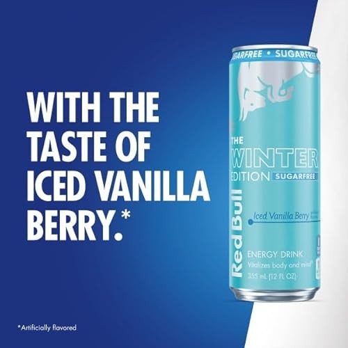 Red Bull Sugar-Free Iced Vanilla Berry Energy Drink, with 114mg Caffeine Plus Taurine & B Vitamins, 12 Fl Oz, Pack of 4 Cans thumbnail