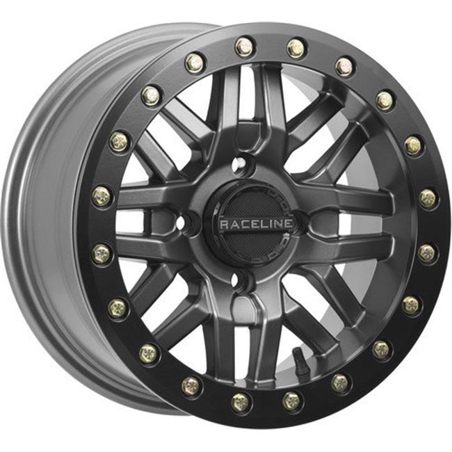 14  Gun Metal with Black Beadlock Ring A91G Ryno Wheel by RaceLine A91G-47037-52