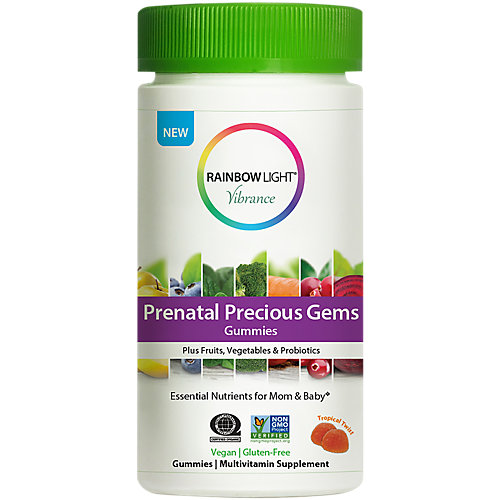 Prenatal Precious Gems Gummy Multivitamin - Essential Nutrients for Mom & Baby - Tropical Twist (120 Gummies)