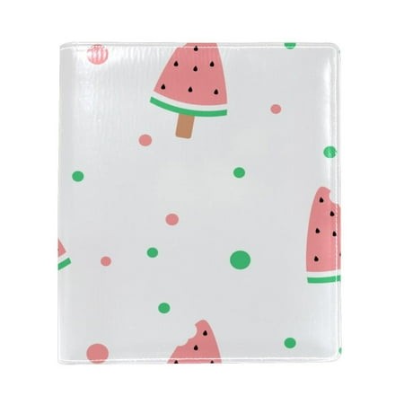 OWNTA Summer Watermelon Ice Cream Pattern Premium PU Leather Book Protector: Stylish and Durable Book Covers for Checkbook  Notebooks  and More - 9.8x