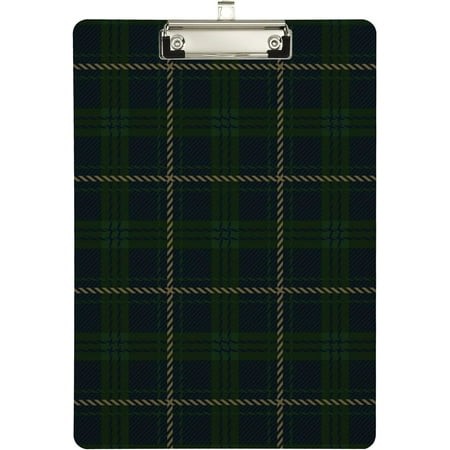 Coolnut Green Navy Blue Flannel Buffalo Plaid Clipboards for Kids Student Women Men Letter Size Plastic Low Profile Clip  9 X 12.5 in  Silver Clip