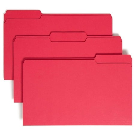 MYXIO Colored File Folder  1/3-Cut Tab  Legal Size  Red  100 per Box (17743)