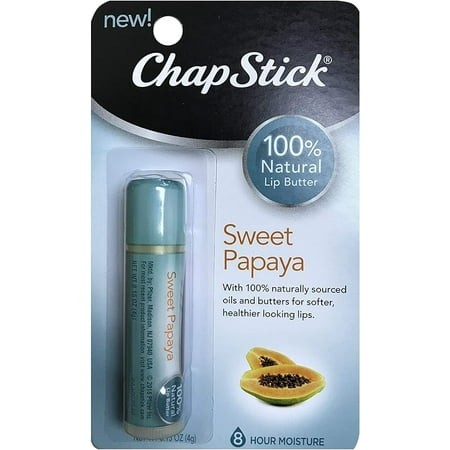 ChapStick 100% Natural Lip Butter Sweet Papaya 0.15 Oz (Pack of 12)