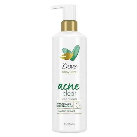Dove Body Love Body Cleanser Acne Clear for Acne-Prone Skin Body Wash with Salicylic Acid and Bamboo Extract 17.5 Fl Oz