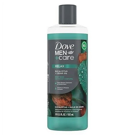 Dove Men+Care Body Wash Eucalyptus + Cedar Oil to Rebuild Skin in the Shower with Plant-Based Cleansers and Moisturizers 18 Oz