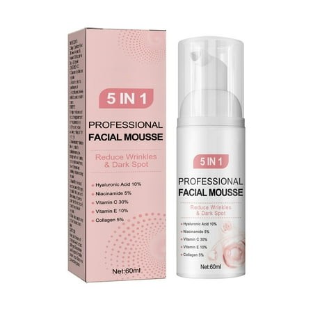 DXOUPM 5 in 1 Facial Cleanser Face Wash Mousses for Dark Spots Moisturizing Hydrating Vitamin Cleansing Wash for Sensitive Skin 60ml