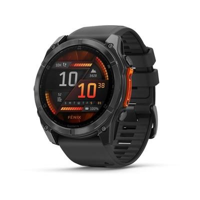 Fenix 8 AMOLED Multisport 51-mm GPS Watch with Silicone Band 2 X .58 in Slate Gray and Black