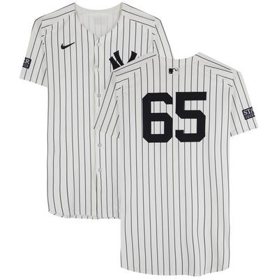 Nestor Cortes Jr. New York Yankees Game-Used #65 White Pinstripe Nike Jersey Vs. Tampa Bay Rays on July 20, 2024