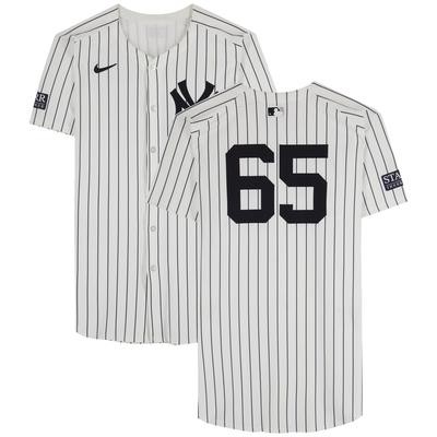Nestor Cortes Jr. New York Yankees Game-Used #65 White Pinstripe Nike Jersey Vs. Los Angeles Angels on August 8, 2024