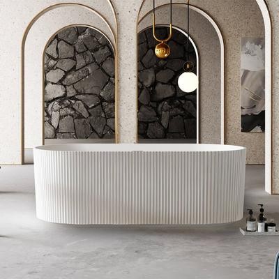 Randolph Morris Vertical 71 Inch Acrylic Fluted Freestanding Tub - Oil Rubbed Bronze RMTW-7681-71-ORB