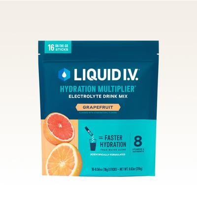 Liquid I.V. ® Grapefruit Powdered Hydration Multiplier ® (16 Pack) - Powdered Electrolyte Drink Mix Packets