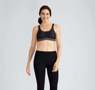 Amoena Bra: Low-Impact Sports Bra 2654, Women's, Size: 40 D, Black