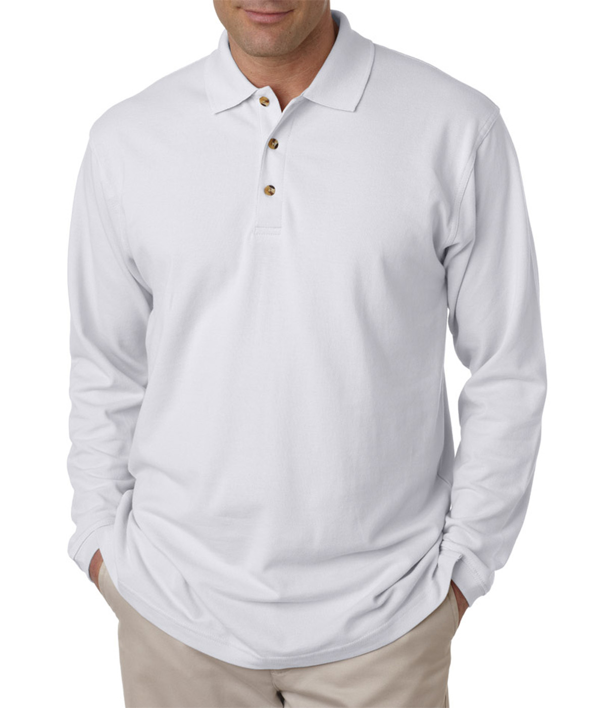 UltraClub 8532 Adult Long-Sleeve Classic Piqué Polo