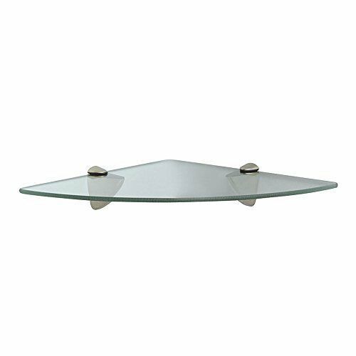 John Sterling Kt-0134-1212Sn Glass Corner Shelf Kit Satin Nickel 12