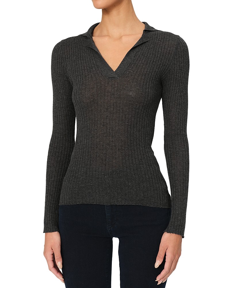 DL1961 Fitted Long Sleeve Knit Polo