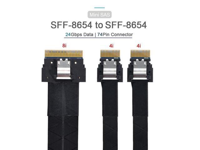 BUCIER SFF-8654 8i 74Pin Male to Dual SFF-8654 4i 38Pin Male PCI-E Ultraport Slimline SAS Slim 4.0 Cable 40cm PCI-Express
