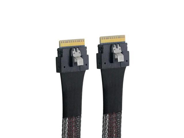 For PCI-E Slimline SAS 4.0 SFF-8654 8i 74pin Host to SFF-8654 74Pin Slim SAS Target Cable 50cm