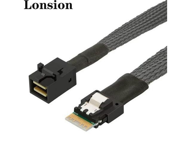 For Ultra-Fast PCIE 4.0 Slimline SAS SFF-8654 Cable 4i to Mini SAS HD SFF-8643 Adapter for Server