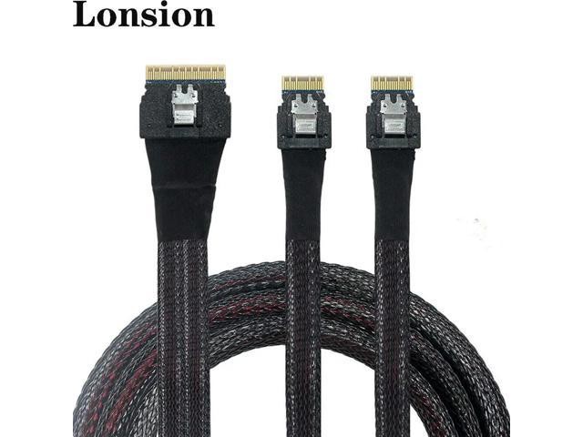 For Slimline SAS SFF-8654 8I to 2 Ports SFF-8654 4I Server Con Tion Cable